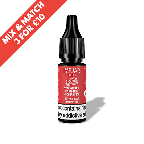 Strawberry Raspberry & Cherry Ice Imp Jar Select 10ml Nic Salt